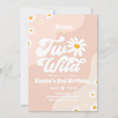 Invitation Deux Wild 2e fête d'anniversaire Boho Floral Daisy (Devant)