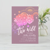 Invitation Deux Wild Boho Floral Super 2e fête d'anniversaire (Debout devant)