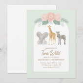 Invitation Deux Wild Safari 2ème fête d'anniversaire (Devant / Derrière)