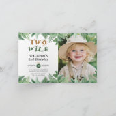 Invitation Deux WILD Safari animal 2e anniversaire (Intérieur)