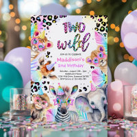 Deux Wild Safari rose fille léopard fête d'anniver