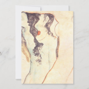 Invitation Deux Women Embracing Egon Schile