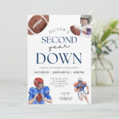 Invitation Deuxième année bas football thème garçon 2e annive (Debout devant)