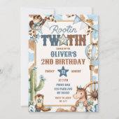 Invitation Deuxième anniversaire Blue Rootin Two-Tin (Devant)