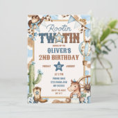 Invitation Deuxième anniversaire Blue Rootin Two-Tin (Debout devant)