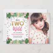 Invitation Deuxième anniversaire de la jeune fille aurifère d (Devant)