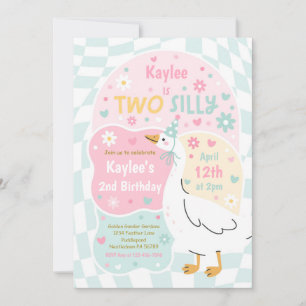 Invitation Deuxième anniversaire de Two Silly Goose Fête d'an