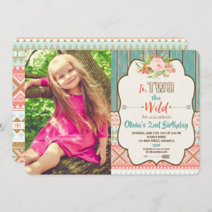 Invitation Deuxième anniversaire d'invitation fille deux sauv
