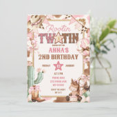 Invitation Deuxième anniversaire rose Rootin Two-Tin (Debout devant)