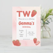 Invitation Deuxième anniversaire Strawberry (Debout devant)