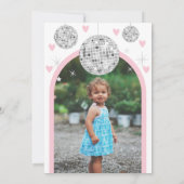 Invitation Deuxième anniversaire Valentines coeur Rétro Disco (Dos)