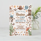 Invitation Deuxième Rodéo Cowboy Wild West fête d'anniversair (Debout devant)