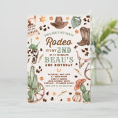 Invitation Deuxième Rodéo Cowboy Wild West fête d'anniversair (Debout devant)