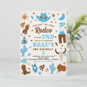 Invitation Deuxième Rodéo Cowboy Wild West fête d'anniversair (Debout devant)