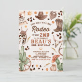 Invitation Deuxième Rodéo Cowboy Wild West fête d'anniversair (Debout devant)