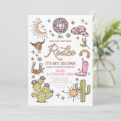 Invitation Deuxième Rodeo Disco Cowgirl Retro 2e anniversaire (Debout devant)