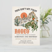 Invitation Deuxième Rodéo Western Cowboy 2e anniversaire (Debout devant)