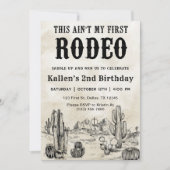 Invitation Deuxième Rodéo Western Cowboy 2e anniversaire (Devant)