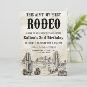 Invitation Deuxième Rodéo Western Cowboy 2e anniversaire (Debout devant)