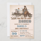 Invitation Deuxième Rodéo Western Cowboy 2e anniversaire (Devant)