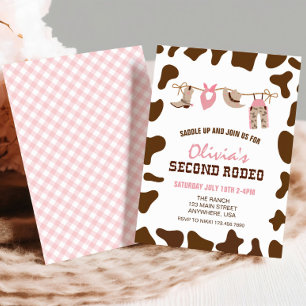 Invitation Deuxième Rodéo Western Cowboy 2e anniversaire