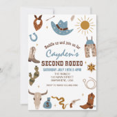 Invitation Deuxième Rodéo Western Cowboy 2e anniversaire (Devant)