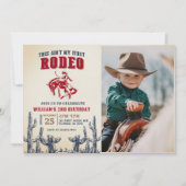 Invitation Deuxième rodéo Western Cowboy 2e photo d'anniversa (Devant)