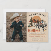 Invitation Deuxième rodéo Western Cowboy 2e photo d'anniversa (Devant)