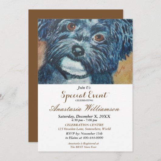 INVITATION D'ÉVÉNEMENT APRÈS-MIDI PAWTY (Devant / Derrière)