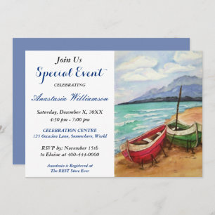 INVITATION D'ÉVÉNEMENT BATEAUX ET BEACH PARTY