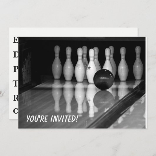 Invitation d'événement de bowling (Devant / Derrière)