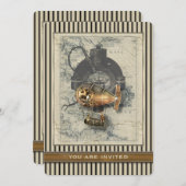 Invitation d'événement de dirigeable de Steampunk (Devant / Derrière)