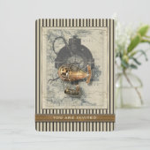 Invitation d'événement de dirigeable de Steampunk (Debout devant)