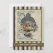 Invitation d'événement de dirigeable de Steampunk (Devant)