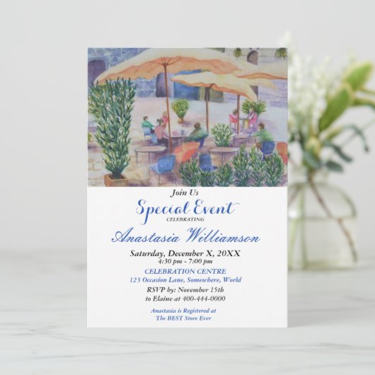 INVITATION D'ÉVÉNEMENT DE PARTIE DE PATIO D'ÉTÉ (Debout devant)