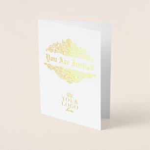 Invitation d'événement élégante personnalisée Gold