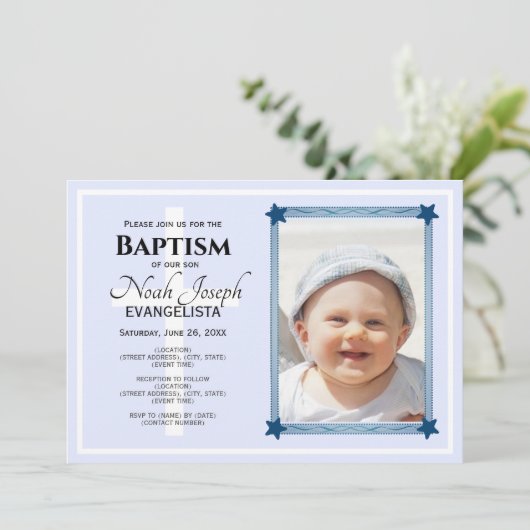 Invitation d'événement moderne BAPTISM (Debout devant)