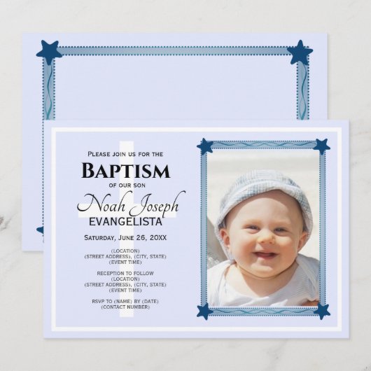 Invitation d'événement moderne BAPTISM (Devant / Derrière)