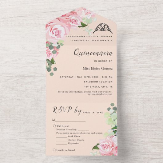 Invitation d'événement pliable triple pour RSVP à (À l'intérieur)