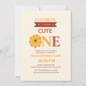 Invitation devenir mignon un anniversaire fleuri coloré enfan (Devant)