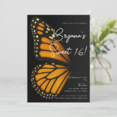 Invitation Devenir Papillon Monarque Mariposa Sweet 16 (Debout devant)