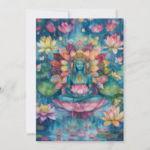 Invitation Devenir silencieux | Conception de fleur de lotus (Dos)