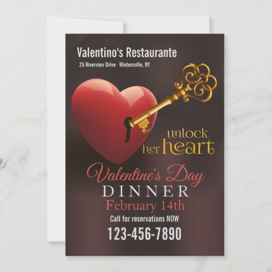 Invitation Déverrouiller son coeur Valentine's Sale Promotion (Devant)