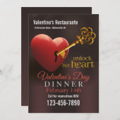 Invitation Déverrouiller son coeur Valentine's Sale Promotion (Devant / Derrière)