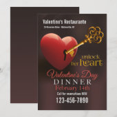 Invitation Déverrouiller son coeur Valentine's Sale Promotion (Devant / Derrière)