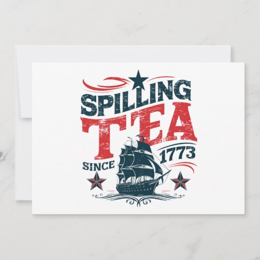 Invitation Déverser Le Thé Depuis 1773 4 juillet Funy (Devant)