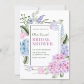 Invitation Déversoir de mariage floral esthétique d'hortensia (Devant)