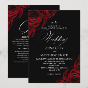Invitation Devine Moody Elégant Rose⎮Tout en Un Mariage