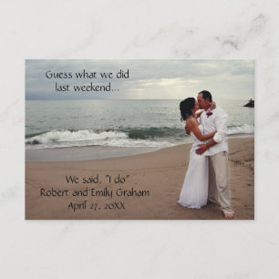 Invitation Devinez ce que nous avons fait Mariage-3x5Mariage