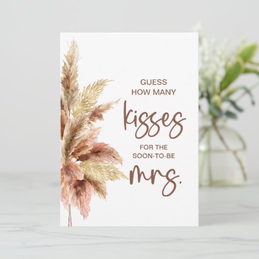 Invitation Devinez combien de baisers jeu panneau d'automne (Debout devant)